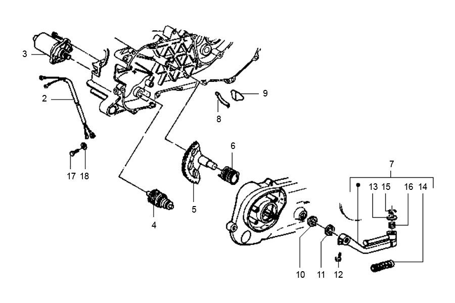 Bendix- Starter Gilera Runner 98-2005 2-suwowy