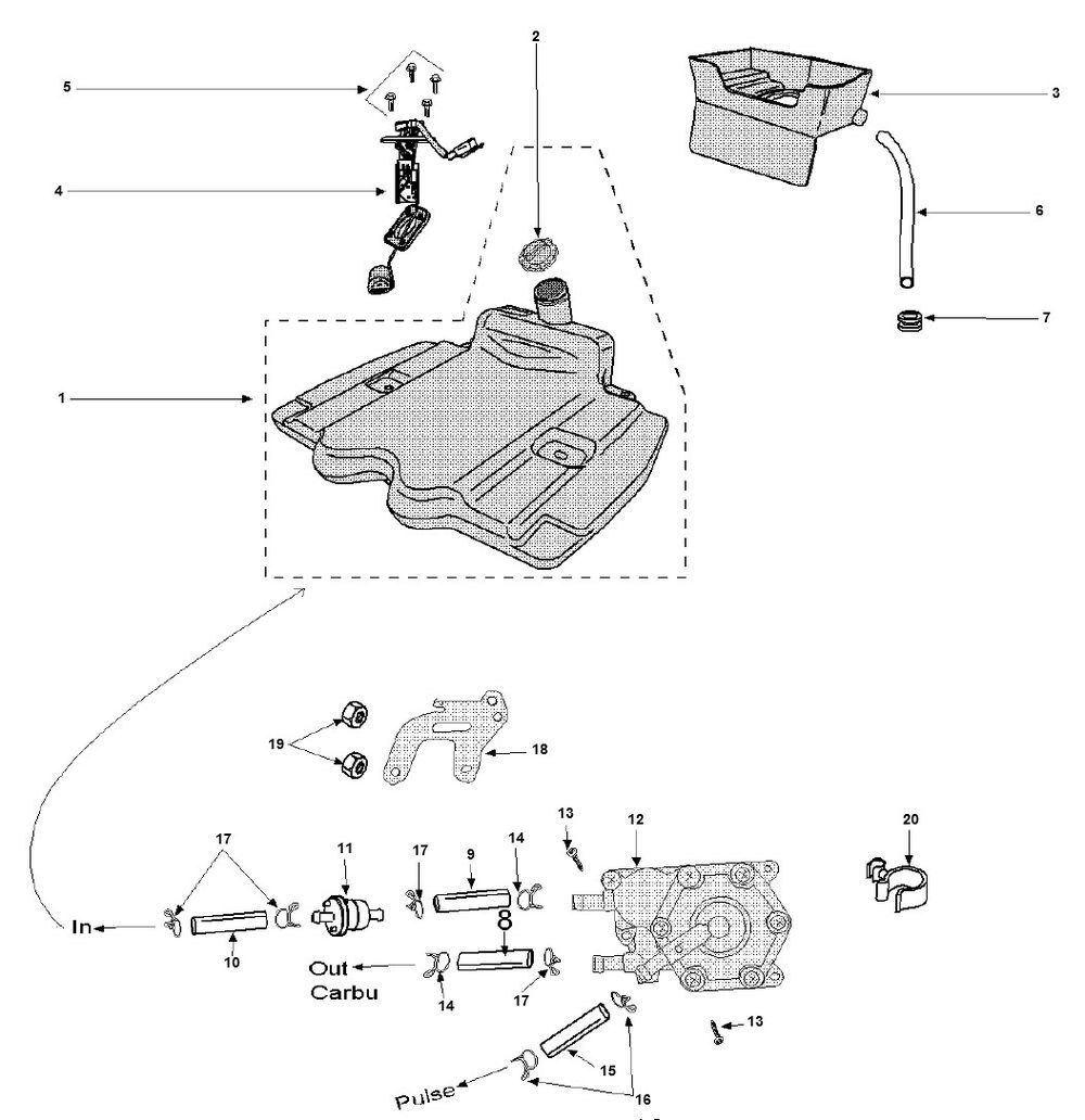 Zbiornik paliwa - Zbiornik oleju 2 Peugeot Vivacity 3 2-suwowy