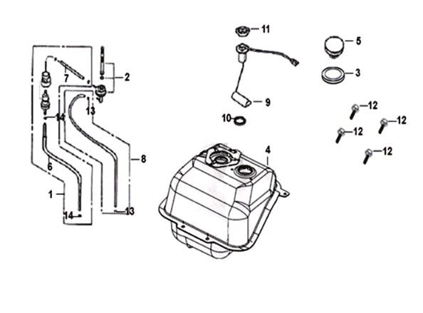 Benzinetank - benzinevlotter Sym Crox 50 E4