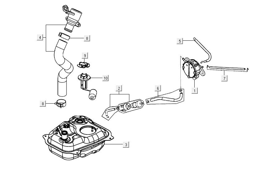 zbiornik paliwa AGILITY 16+ 4T 125 Mat Metaliczny Srebrny