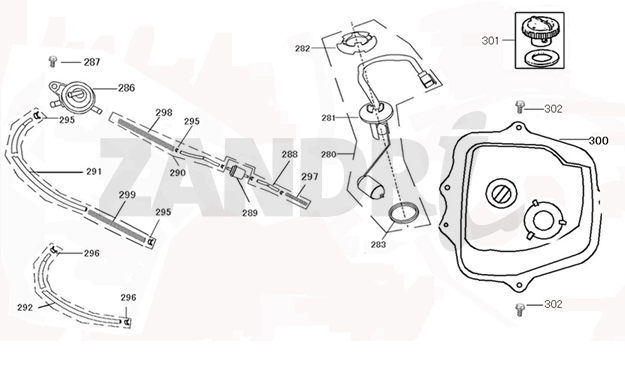 Zbiornik benzyny BTC Riva Sport czarny