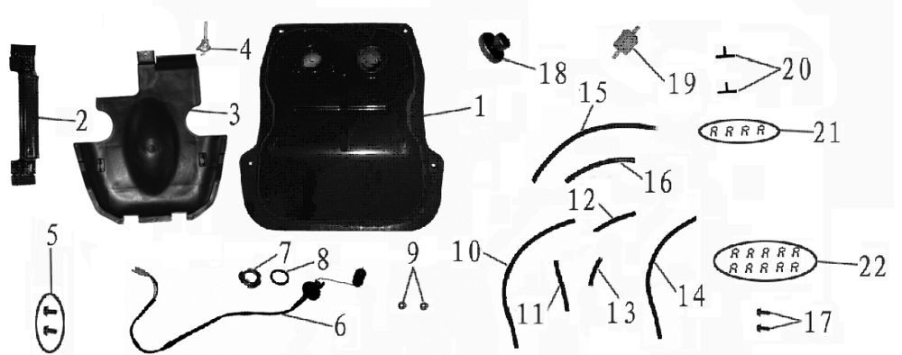 Zbiornik benzyny China Touring niebieski
