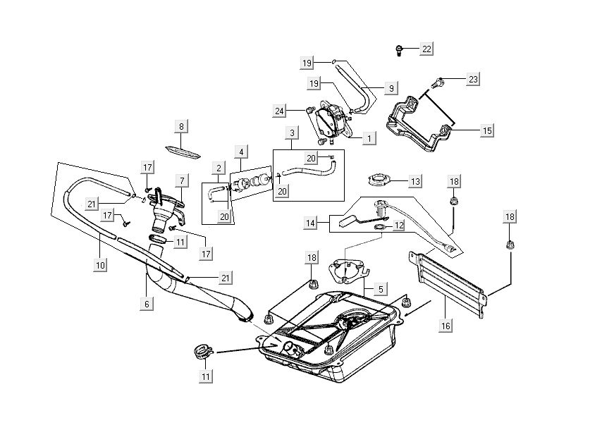zbiornik benzyny Kymco Grand Dink 2-suwowy Tytan