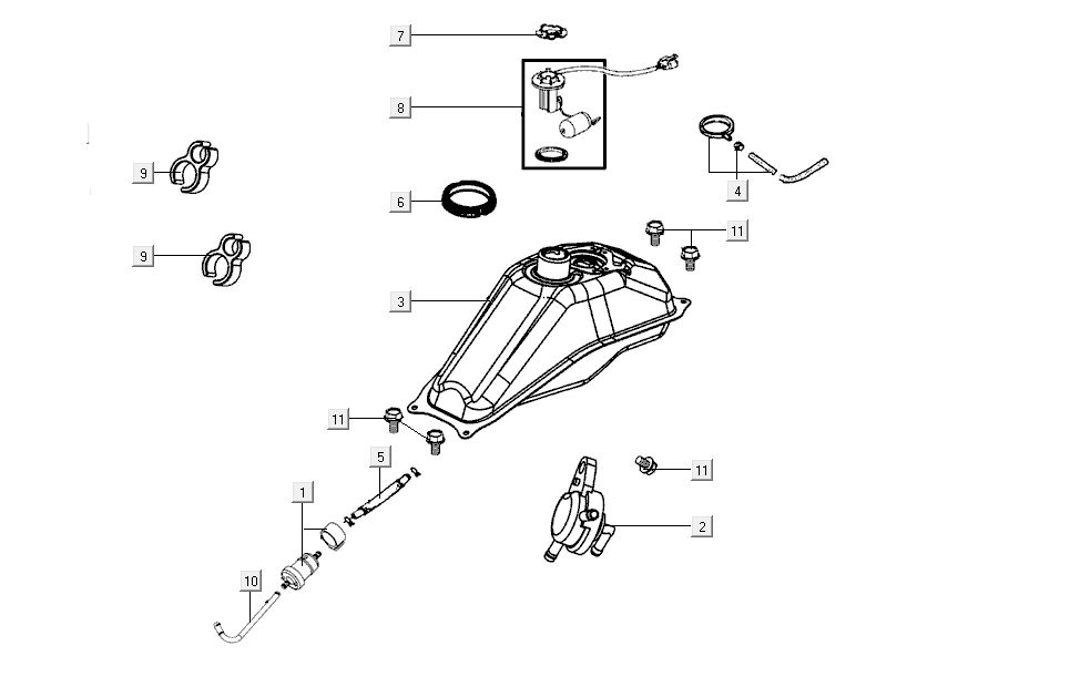 Zbiornik paliwa Kymco K-Pipe 4-suwowy Biały