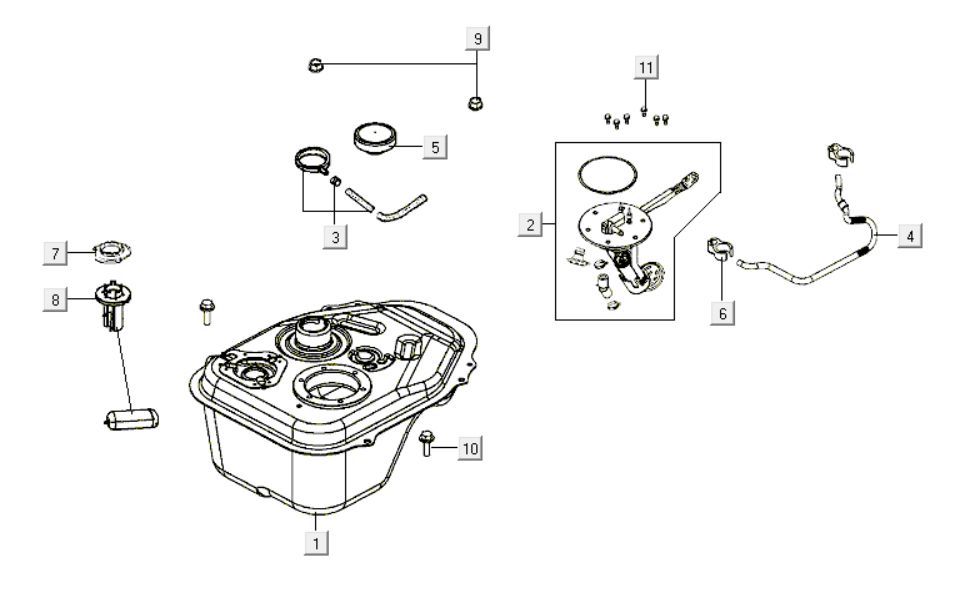 Zbiornik paliwa Kymco Like 200i Czarny