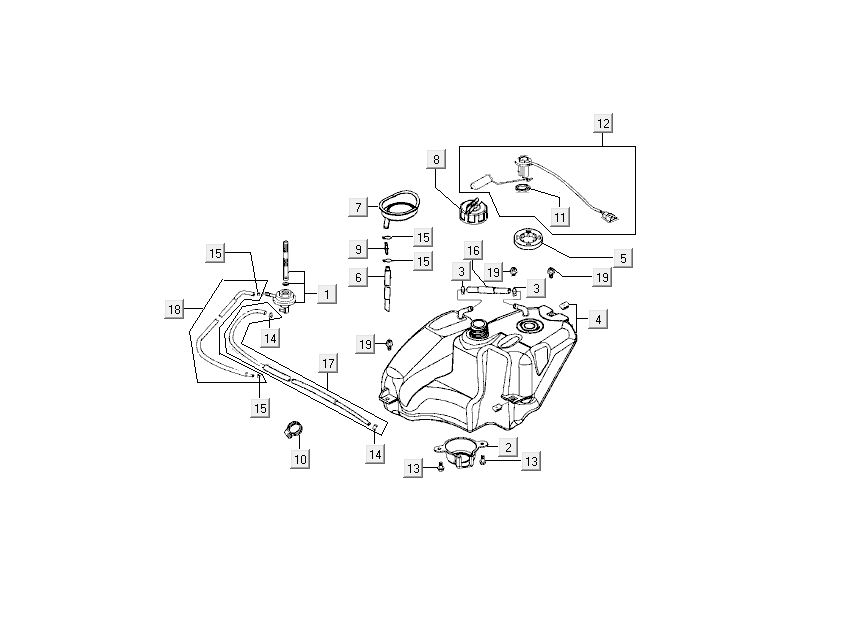 zbiornik benzyny Kymco Super9 ac o.m 2-suwowy matowy czarny żółty