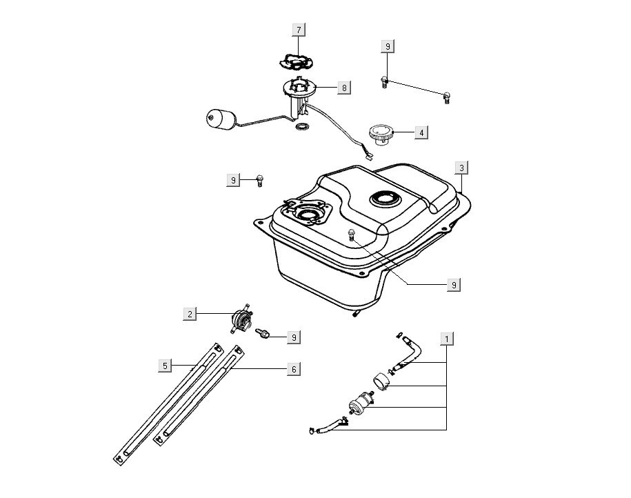 Zbiornik paliwa Kymco Super 8 Street 4-suwowy niebieski