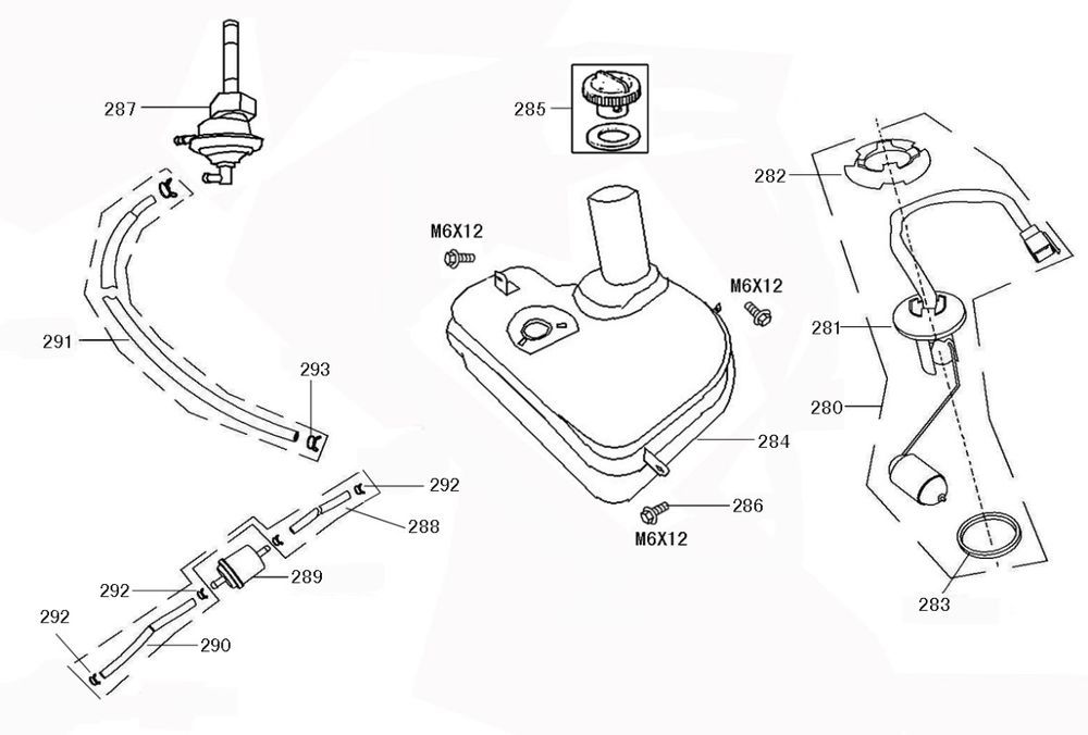 Zbiornik benzyny Neco Borsalino Oro czarny