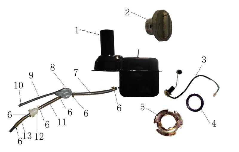 Zbiornik benzyny Turbho RG50 żółty krem