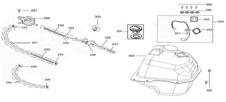 Zbiornik paliwa Znen Revival czerwony biały
