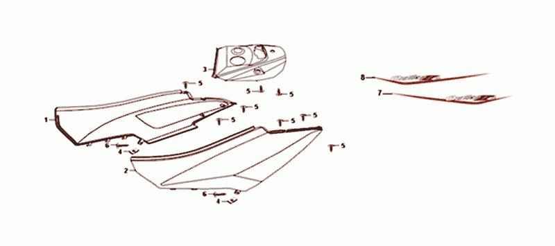 Poszycie SYM Orbit II Euro 4 matowy brąz