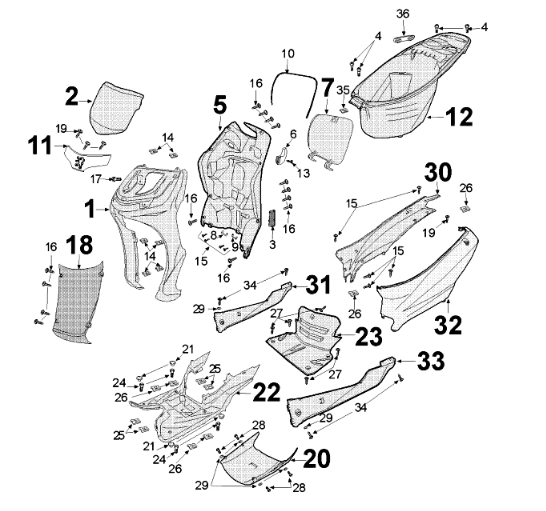 Beplating Peugeot Tweet 125 E3 2010-2013 IRON GREY (M8)