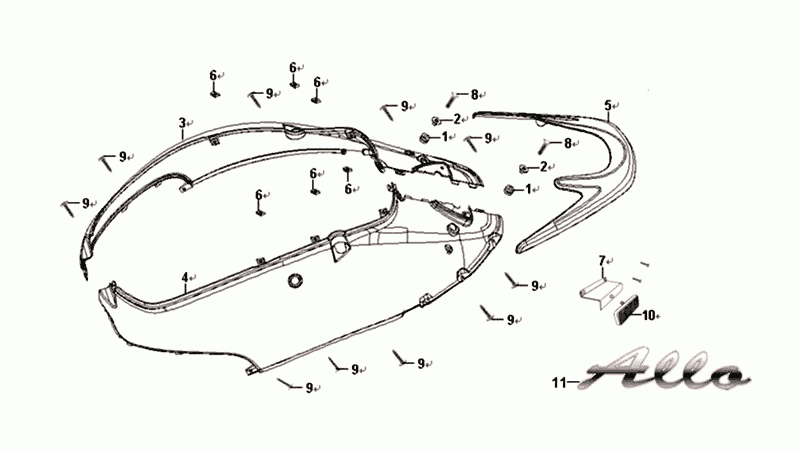 Poszycie Sym Allo Euro4 (LX-17348) Jasny Brąz