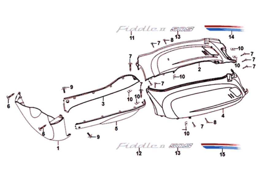 Poszycie Sym Fiddle II euro4 (WH-006) Białe