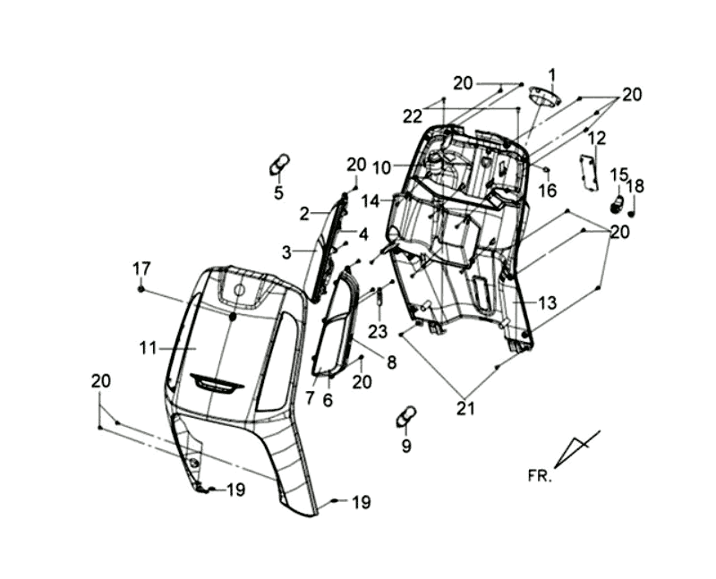 Poszycie przednie Poszycie Wewnętrzne Sym Tonik (BK001C) czarny