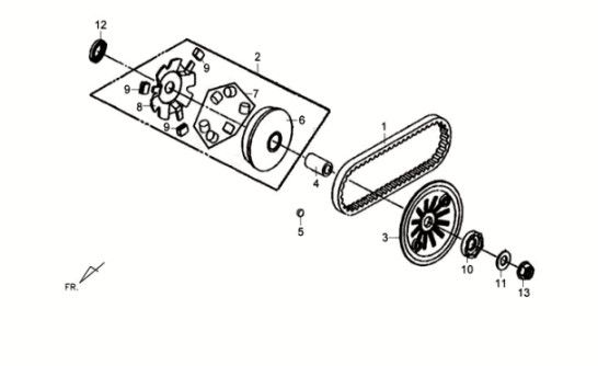 Beweegbare flens - v snaar Sym Crox 50 E3