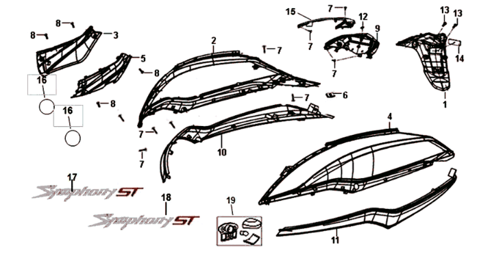 Platerowanie Sym Symphony ST 125I E4 Niebieski/Czarny/Srebrny (BU-280S/BK-001C/S-882U)