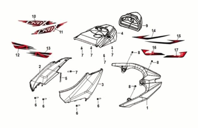 Body Cover Sym Crox 50 E5 WHITE (WH-8018P)