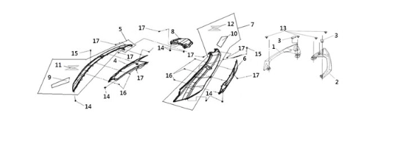 Body cover Sym Joymax Z 125 E4 RED (R-010CA)