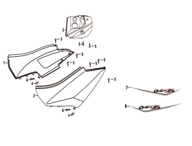 Body cover Sym Orbit II 125i E4 RED (R-010CA)