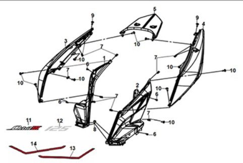 Body Cover Sym Orbit III 125i E5 Grey (GY-430C)