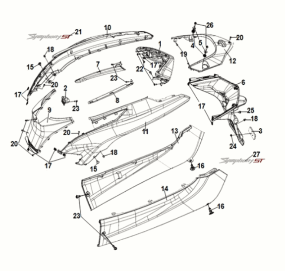 Obudowa Sym Symphony ST 50 E5 Biała (WH-8028P)