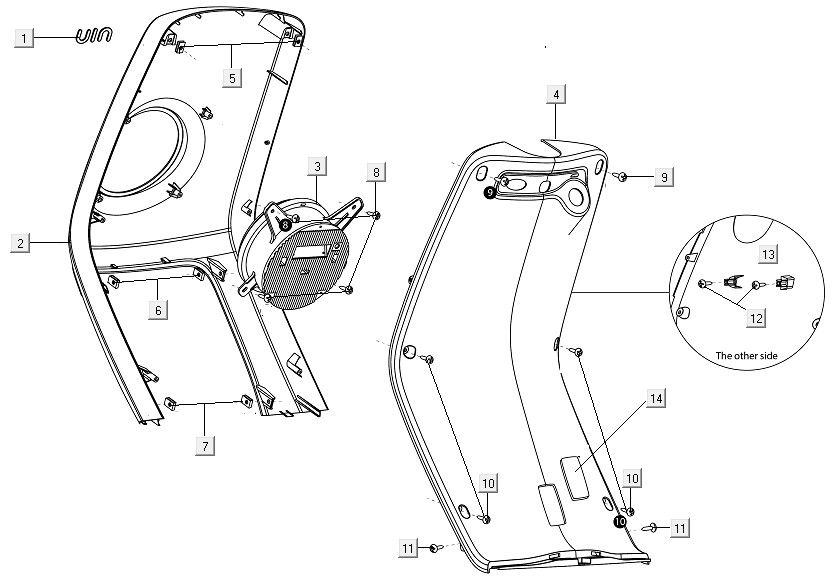 Osłona przednia - osłona nóg Niu M1 niebieska
