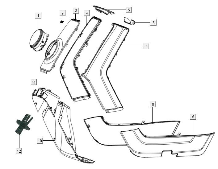 Kapdelen - front połysk czarny Niu N1S