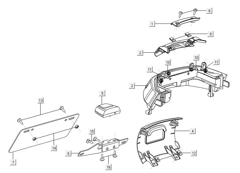 Lampa tylna Niu M1 antracyt