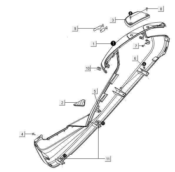 Panel boczny prawy Niu M1 czarny matowy