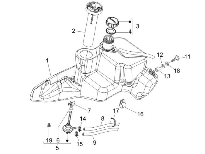 Zbiornik paliwa Piaggio Fly 4-suwowy