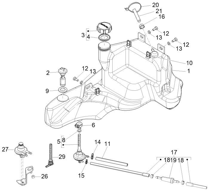 Zbiornik paliwa Piaggio Zip 2000 2-suwowy AC