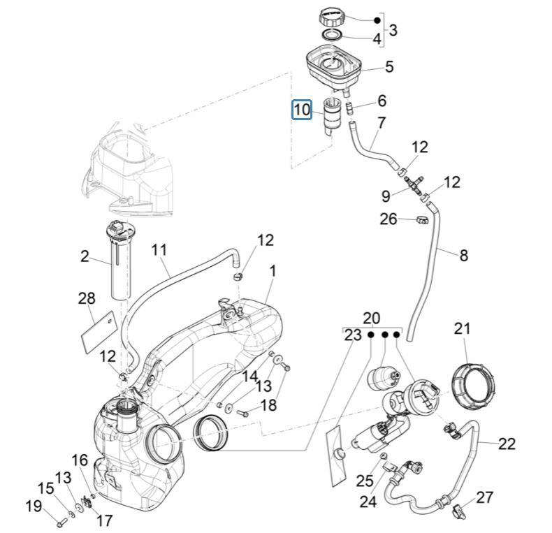 Piaggio Liberty 125 4-suwowy 3V IE ABS zbiornik paliwa (IGET Euro 5)