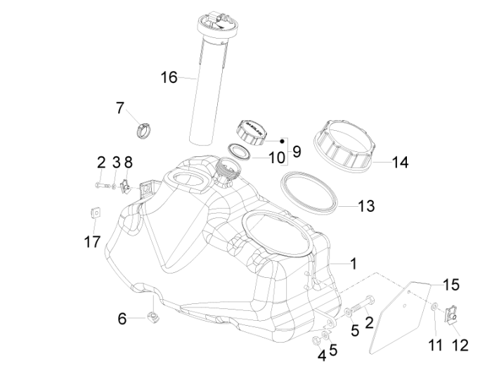 Zbiornik paliwa Piaggio Beverly 500 E3 2007-2012