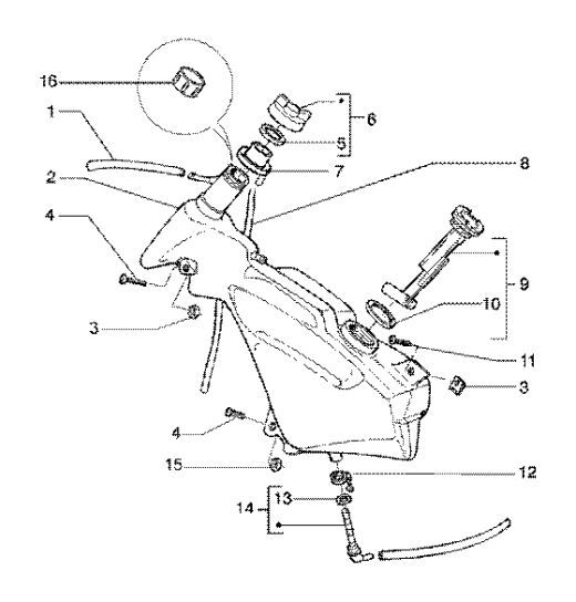 Zbiornik paliwa Gilera Runner 180cc FXR 2-suwowy