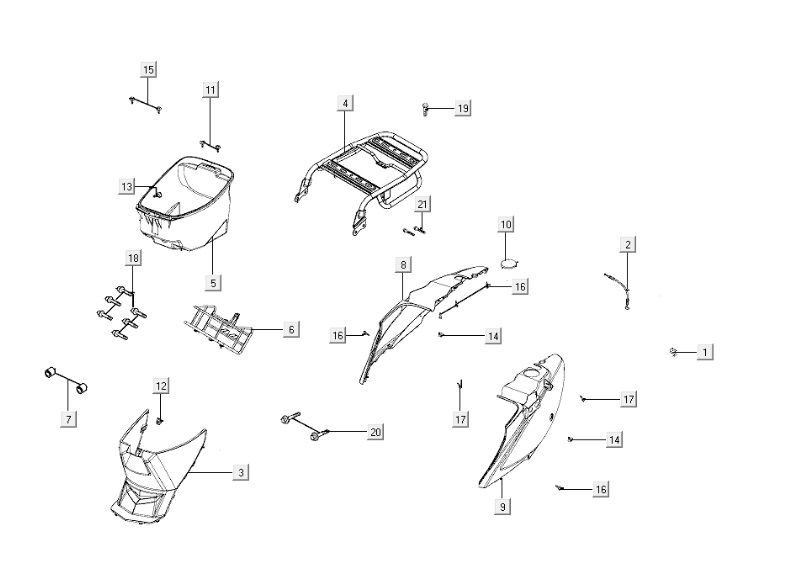 Buddybak Kymco Carry 4-suwowy wtrysk euro4 połysk czarny