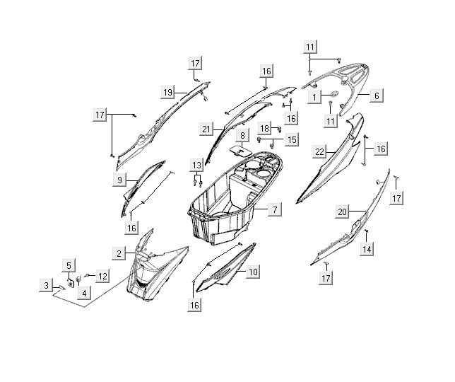 Buddy pudełko Kymco VP50 4t ac brązowy metaliczny
