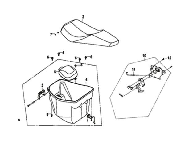 Buddyseat - helmbak - drager Sym Crox 50 E4
