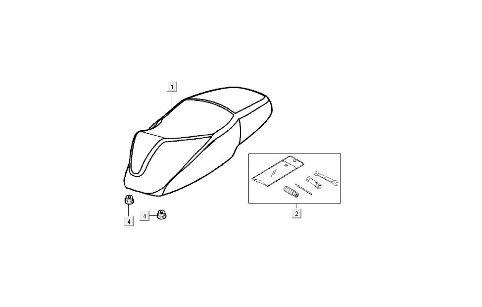 Buddyseat Kymco B&W LC 2-suwowy srebrny