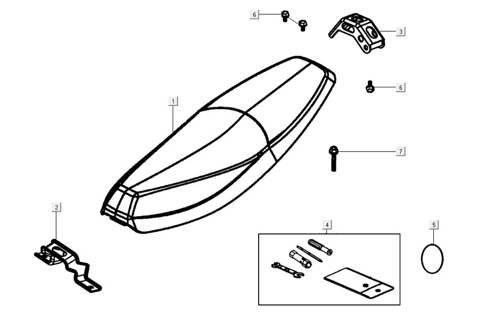 Buddyseat Kymco K-Pipe 4-suwowy Biały
