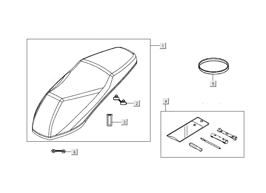Buddyseat Kymco People S 4-suwowy diament czarny