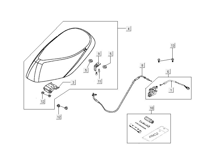 buddyseat Kymco Sento 4-suwowy Czarny Połysk