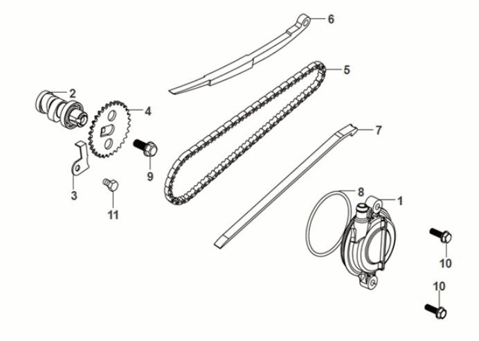 Wał rozrządu Sym Fiddle IV 50 E5