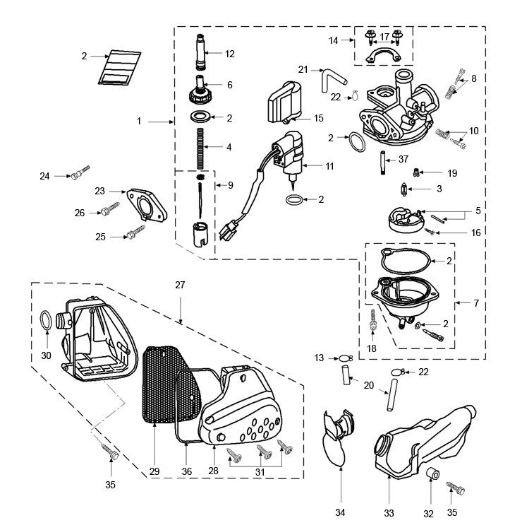 Filtr powietrza gaźnika Peugeot Vivacity 2 E2 2-suwowy