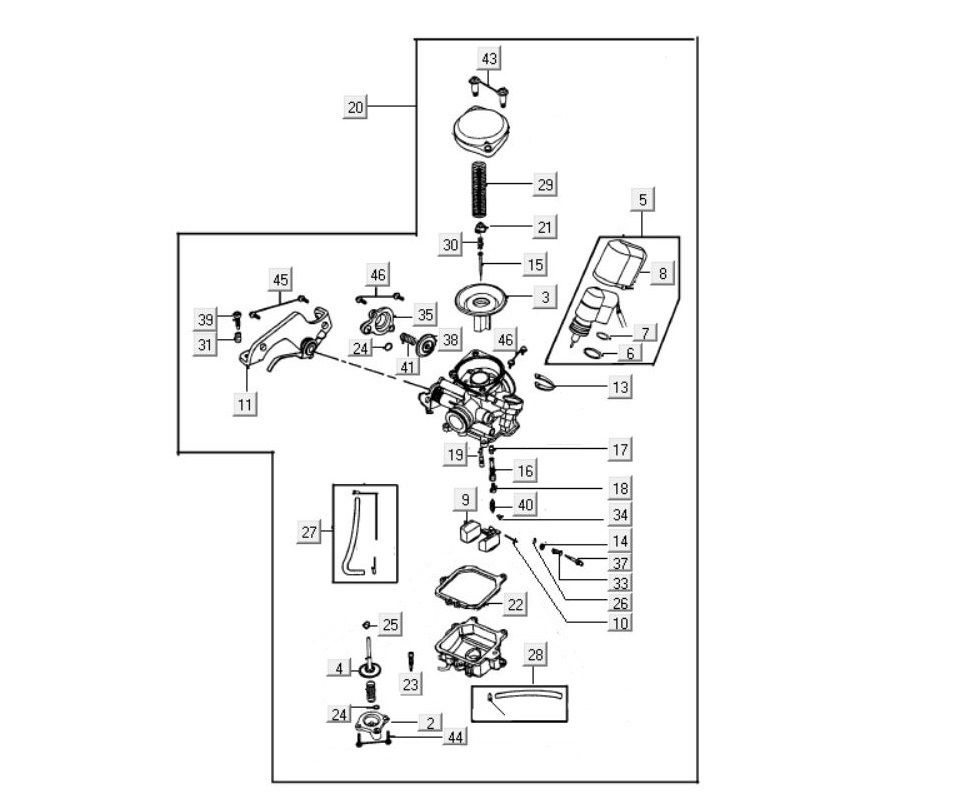 Keihin o średnicy 16 mm lub średnicy 4 mm-Onderdelen-carburateur-Keihin-16-5-mm-4-takt
