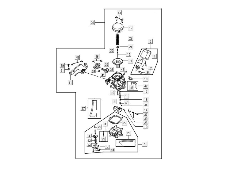 gaźnik Kymco Agility RS 4-suwowy biały 11