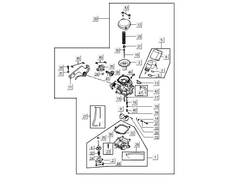 Gaźnik Kymco Delivery 4-suwowy biały