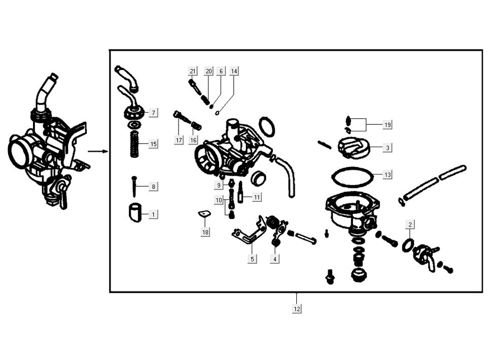Gaźnik Kymco K-Pipe 4-Stroke Połysk Czarny