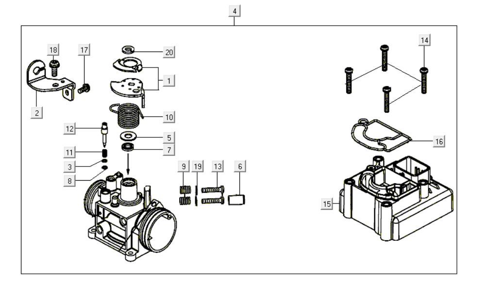 Gaźnik Kymco Like 200i Czarny