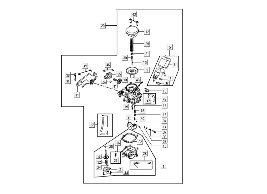 Gaźnik Kymco Like 4-suwowy